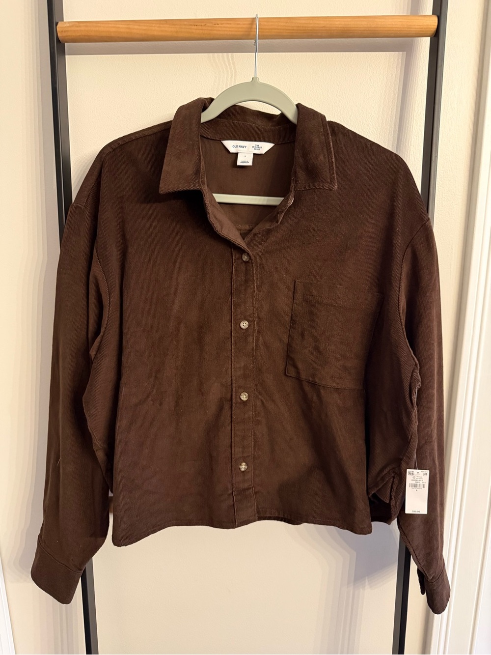 Old Navy Cropped Button-Up Corduroy Shirt